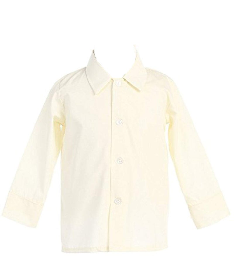 Boys Infant Toddler Child Ivory Long Sleeved Simple Dress Shirt - 3T